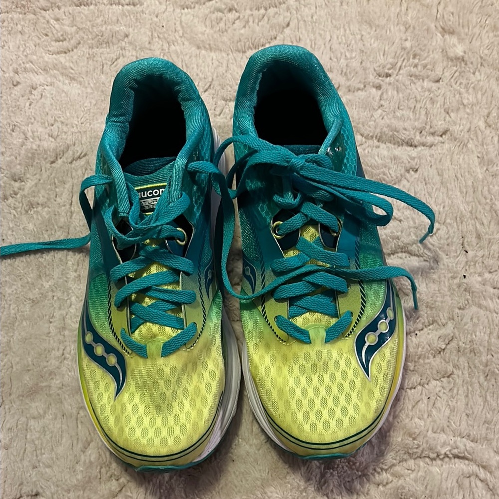 Saucony Kids Running Shoes - Yellow and Blue